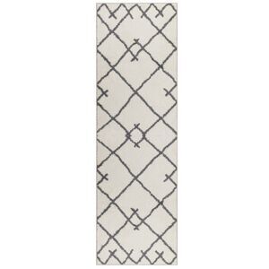 Project 62 - 2'X7' Kenya Fleece Geometric Design Tufted Accent  Cream